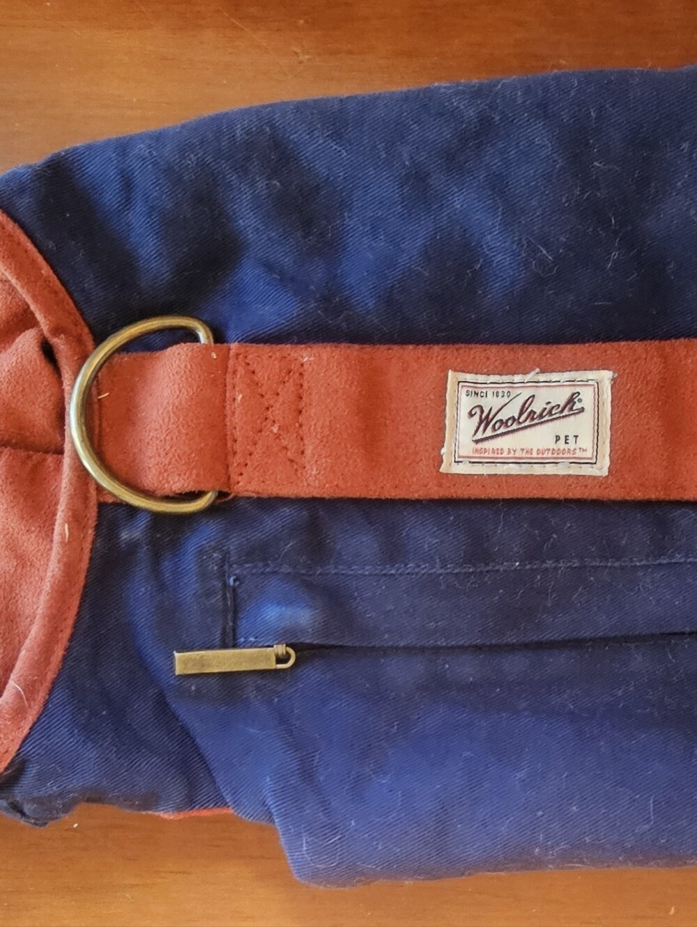 Woolrich Menβs Navy Corduroy Pants with Rust Belt Accent